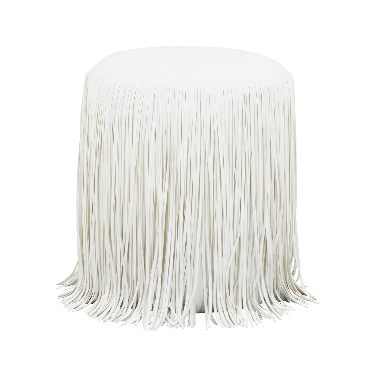 Shag Me Performance Vegan Leather Ottoman by TOV Furniture at Eve Furniture