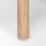 Shaiden Brown Wood w/ Cream Fabric Stool by Mercana at Eve Furniture