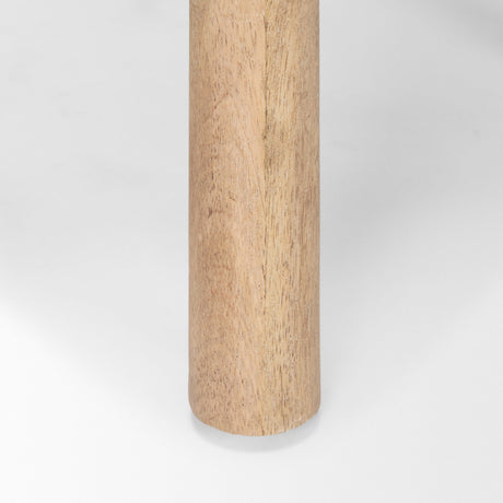 Shaiden Brown Wood w/ Cream Fabric Stool by Mercana at Eve Furniture