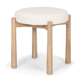 Shaiden Brown Wood w/ Cream Fabric Stool by Mercana at Eve Furniture