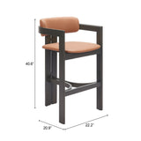 Shaili Brown Barstool by Zuomod at Eve Furniture