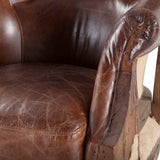 Shakespeare 28" Deconstructed Accent Chair in Vintage Cigar Leather by Home Trends & Design at Eve Furniture