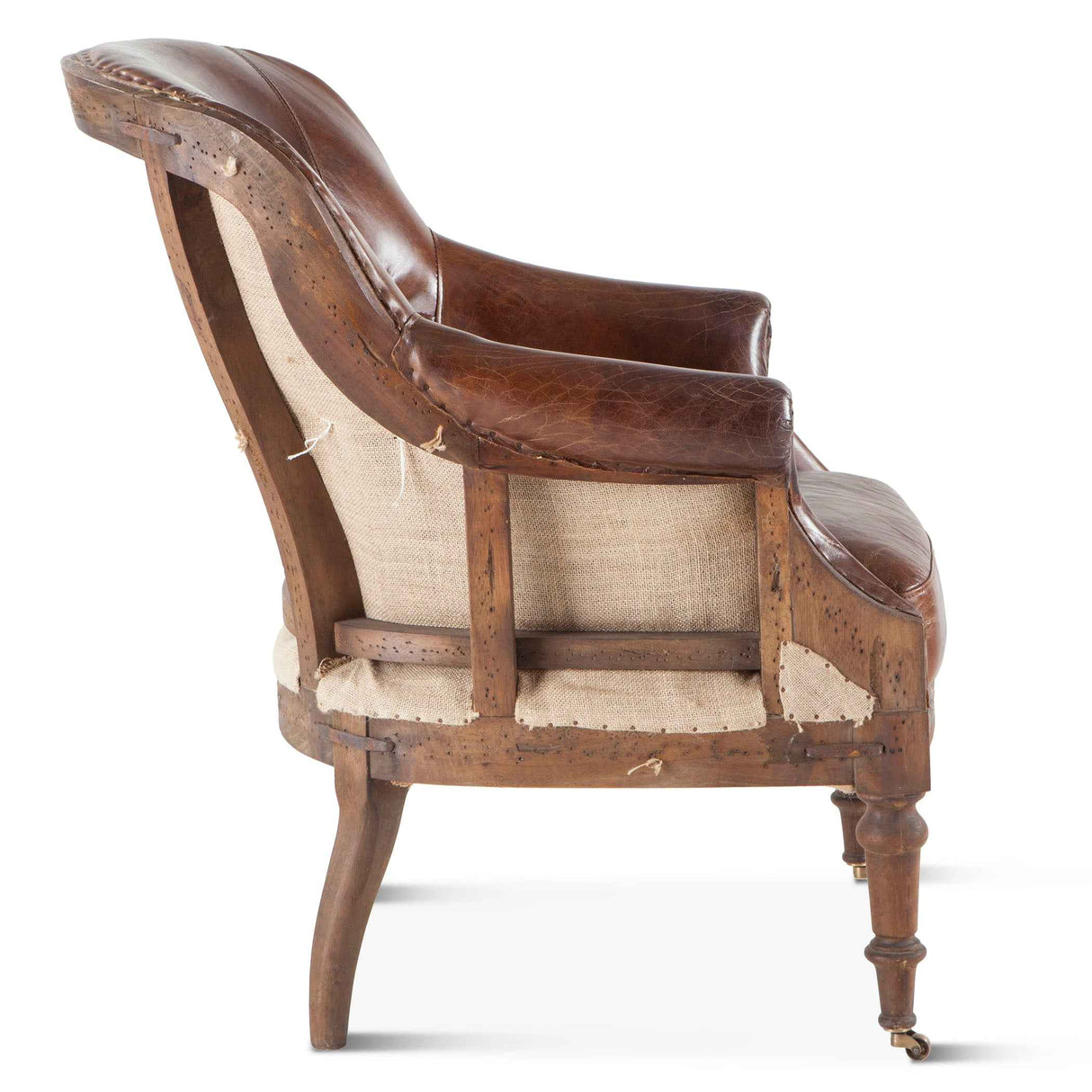 Shakespeare 28" Deconstructed Accent Chair in Vintage Cigar Leather by Home Trends & Design at Eve Furniture
