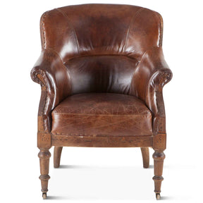 Shakespeare 28" Deconstructed Accent Chair in Vintage Cigar Leather by Home Trends & Design at Eve Furniture