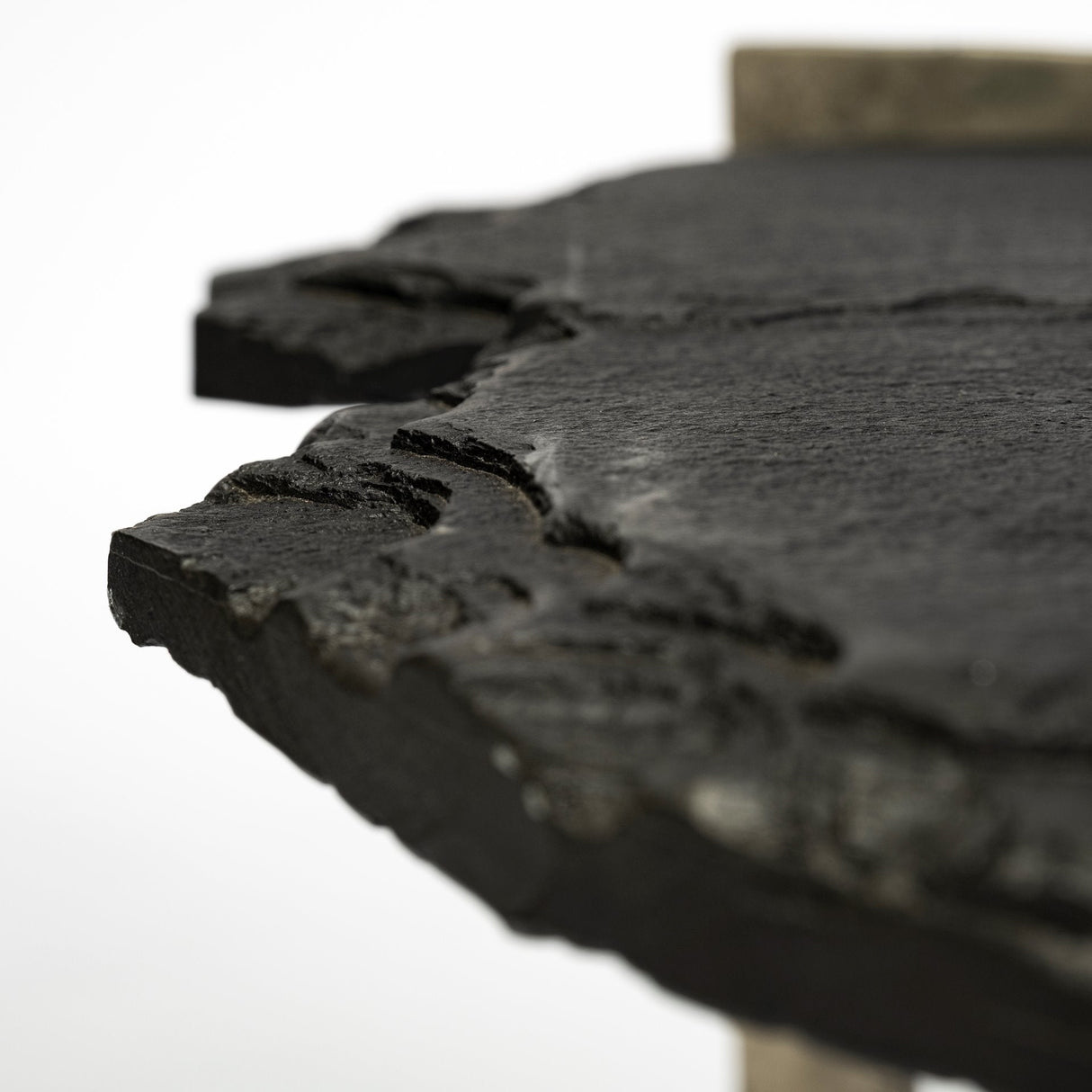 Shale 37" Irregular Live-Edge Black Slate w/Flat Iron Base Coffee Table by Mercana at Eve Furniture
