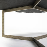 Shale 37" Irregular Live-Edge Black Slate w/Flat Iron Base Coffee Table by Mercana at Eve Furniture