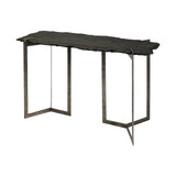 Shale III 50L x 20W Black Live-Edge Slate and Iron Console Table by Mercana at Eve Furniture