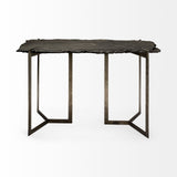 Shale III Black Live-Edge Slate and Iron Console Table by Mercana at Eve Furniture