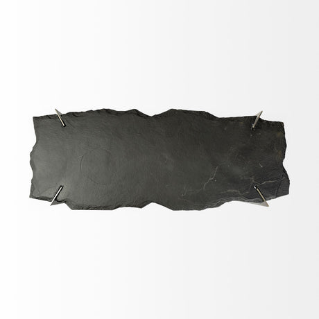 Shale III Black Live-Edge Slate and Iron Console Table by Mercana at Eve Furniture