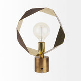 Shamir Gold Geometric Metal Table Lamp by Mercana at Eve Furniture