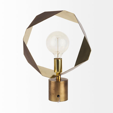 Shamir Gold Geometric Metal Table Lamp by Mercana at Eve Furniture