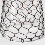 Shandra I Small Glass w/Metal Wire Snakeskin Pattern Table Candle Holder by Mercana at Eve Furniture