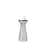 Shandra I Small Glass w/Metal Wire Snakeskin Pattern Table Candle Holder by Mercana at Eve Furniture