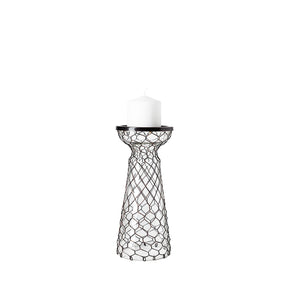 Shandra I Small Glass w/Metal Wire Snakeskin Pattern Table Candle Holder by Mercana at Eve Furniture