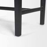 Shane Black Wood w/ Woven Black Leather Bench by Mercana at Eve Furniture