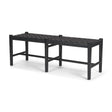 Shane Black Wood w/ Woven Black Leather Bench by Mercana at Eve Furniture