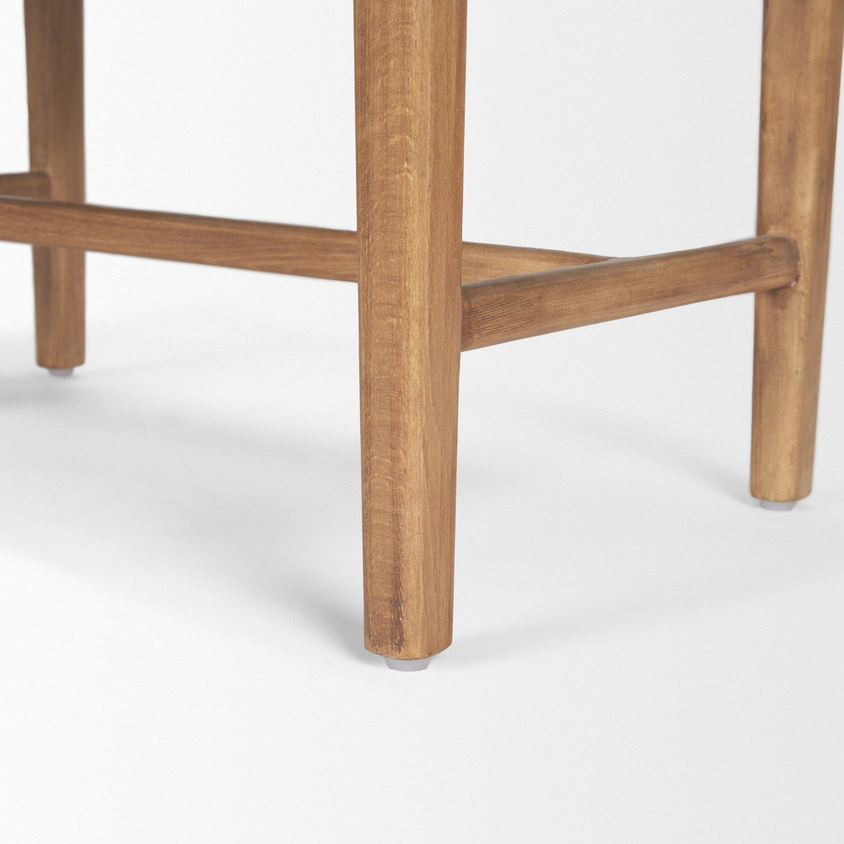 Shane Brown Wood w/ Woven Brown Leather Bench by Mercana at Eve Furniture
