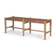 Shane Brown Wood w/ Woven Brown Leather Bench by Mercana at Eve Furniture