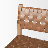 Shane Brown Wood w/ Woven Brown Leather Counter Stool by Mercana at Eve Furniture