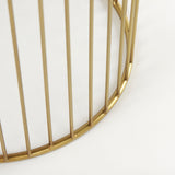 Shani Set of 2 Round, Gold Metal w/ Glass Accent Tables by Mercana at Eve Furniture