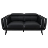 Shania 3-Piece Track Arms Living Room Set Black