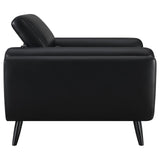 Shania 3-Piece Track Arms Living Room Set Black