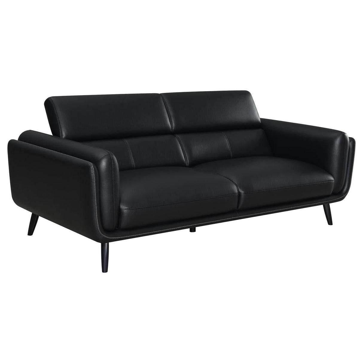 Shania 3-Piece Track Arms Living Room Set Black