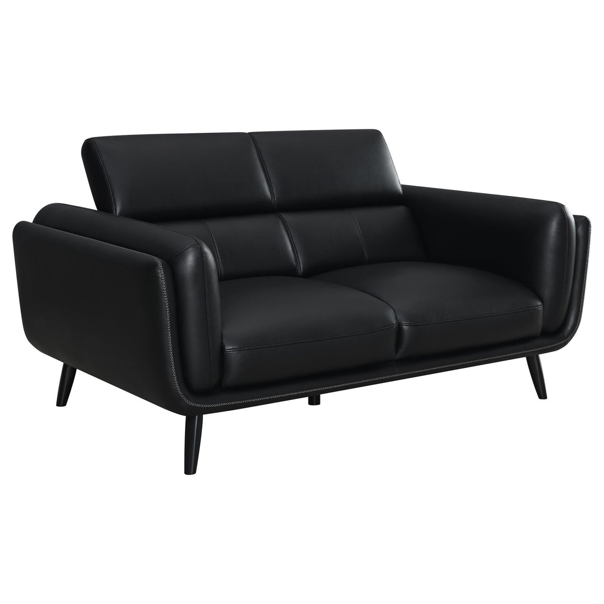 Shania 3-Piece Track Arms Living Room Set Black