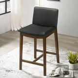 Shannon Counter Chair In Black Vegan Leather by Ashcroft Imports at Eve Furniture