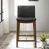 Shannon Counter Chair In Black Vegan Leather by Ashcroft Imports at Eve Furniture
