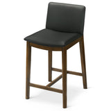 Shannon Counter Chair In Black Vegan Leather by Ashcroft Imports at Eve Furniture