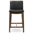 Shannon Counter Chair In Black Vegan Leather by Ashcroft Imports at Eve Furniture
