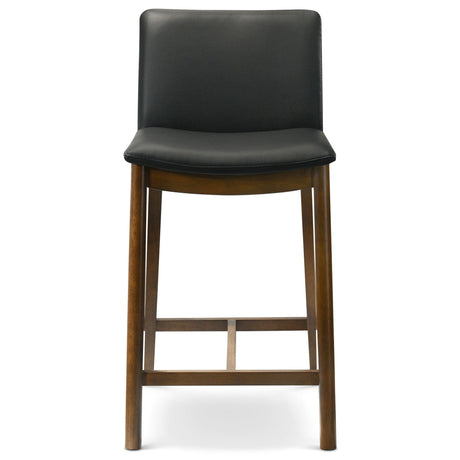 Shannon Counter Chair In Black Vegan Leather by Ashcroft Imports at Eve Furniture