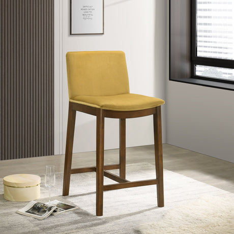 Shannon Counter Chair In Dark Yellow Velvet by Ashcroft Imports at Eve Furniture