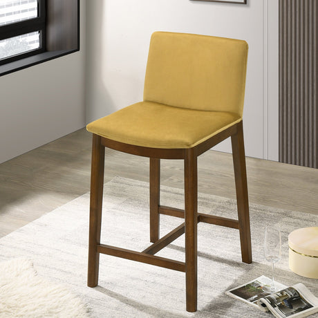 Shannon Counter Chair In Dark Yellow Velvet by Ashcroft Furniture at Eve Furniture