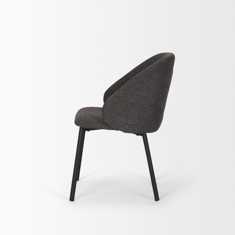 Shannon Dining Chair w/ Gray Fabric & Matte Black Metal, Set of 2 by Mercana at Eve Furniture