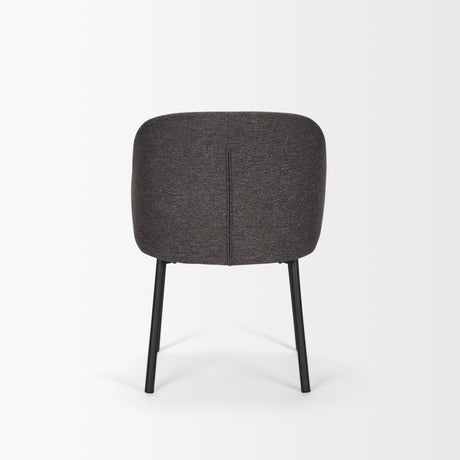 Shannon Dining Chair w/ Gray Fabric & Matte Black Metal, Set of 2 by Mercana at Eve Furniture