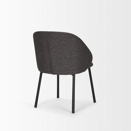 Shannon Dining Chair w/ Gray Fabric & Matte Black Metal, Set of 2 by Mercana at Eve Furniture