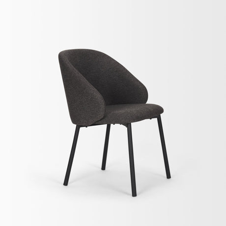 Shannon Dining Chair w/ Gray Fabric & Matte Black Metal, Set of 2 by Mercana at Eve Furniture
