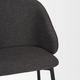 Shannon Dining Chair w/ Gray Fabric & Matte Black Metal, Set of 2 by Mercana at Eve Furniture