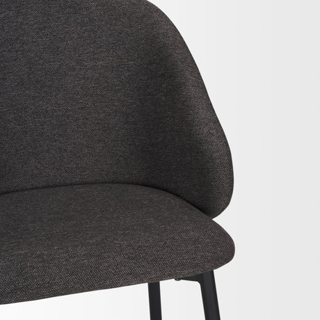 Shannon Dining Chair w/ Gray Fabric & Matte Black Metal, Set of 2 by Mercana at Eve Furniture