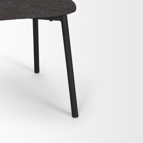 Shannon Dining Chair w/ Gray Fabric & Matte Black Metal, Set of 2 by Mercana at Eve Furniture