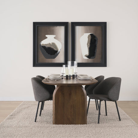 Shannon Dining Chair w/ Gray Fabric & Matte Black Metal, Set of 2 by Mercana at Eve Furniture