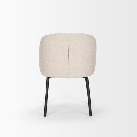 Shannon Dining Chair w/ Oatmeal Fabric & Matte Black Metal, Set of 2 by Mercana at Eve Furniture