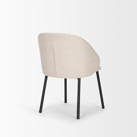 Shannon Dining Chair w/ Oatmeal Fabric & Matte Black Metal, Set of 2 by Mercana at Eve Furniture