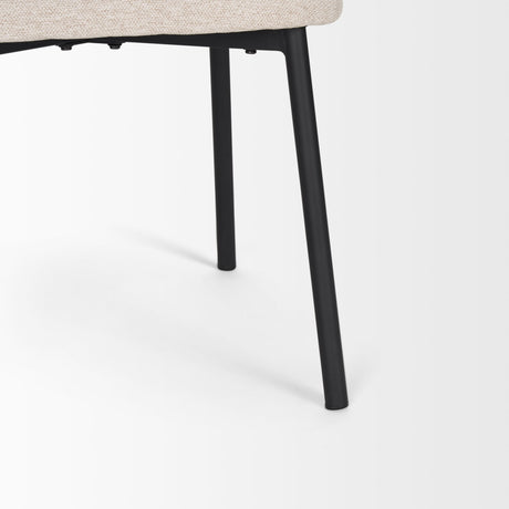 Shannon Dining Chair w/ Oatmeal Fabric & Matte Black Metal, Set of 2 by Mercana at Eve Furniture