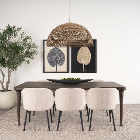 Shannon Dining Chair w/ Oatmeal Fabric & Matte Black Metal, Set of 2 by Mercana at Eve Furniture