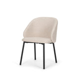 Shannon Dining Chair w/ Oatmeal Fabric & Matte Black Metal, Set of 2 by Mercana at Eve Furniture