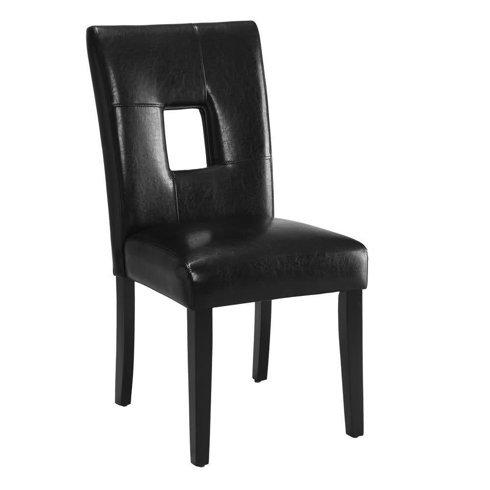 Shannon Black Open Back Upholstered Dining Chairs, Set of 2