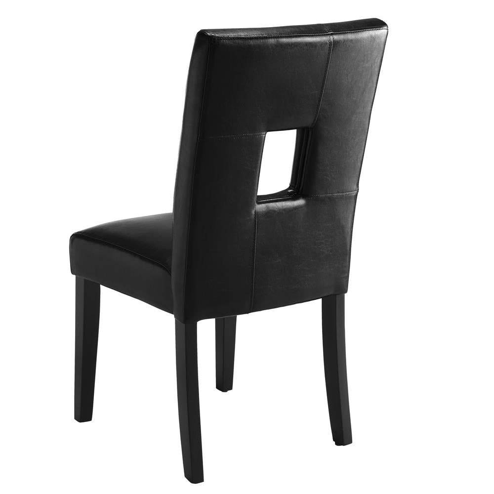 Shannon Black Open Back Upholstered Dining Chairs, Set of 2